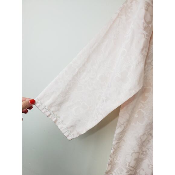 Christian Dior Vintage Caftan House Coat Nightgown Womens Large Pink Lace 70s - Picture 4 of 11